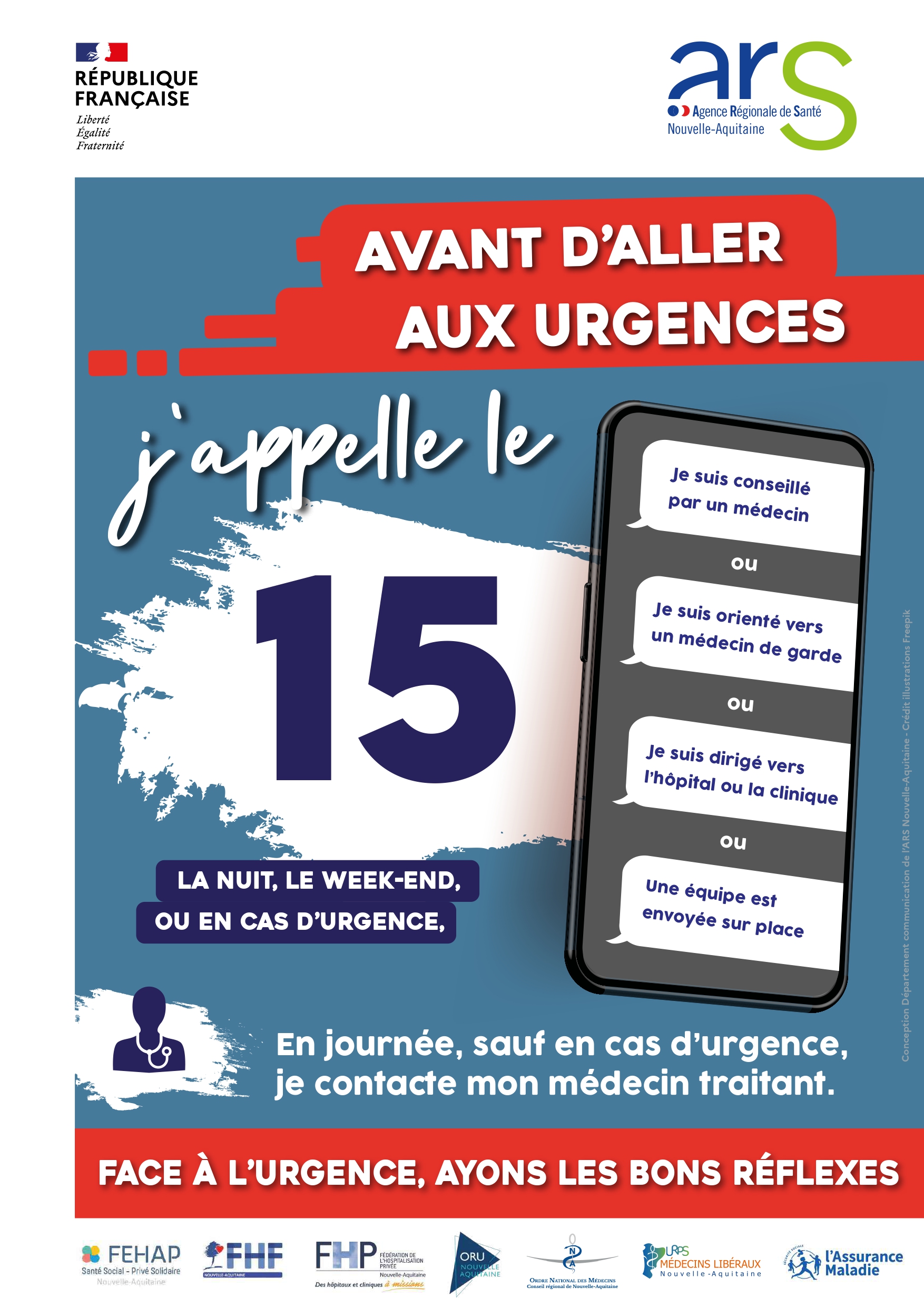 Avant d’aller aux urgences, j’appelle le 15