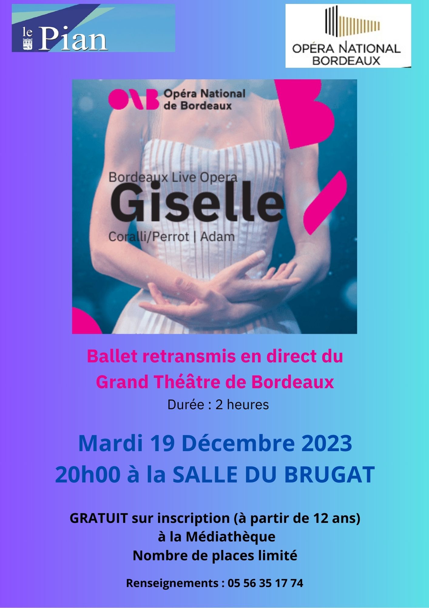 Retransmission du Ballet Giselle en direct du Grand Théâtre de Bordeaux