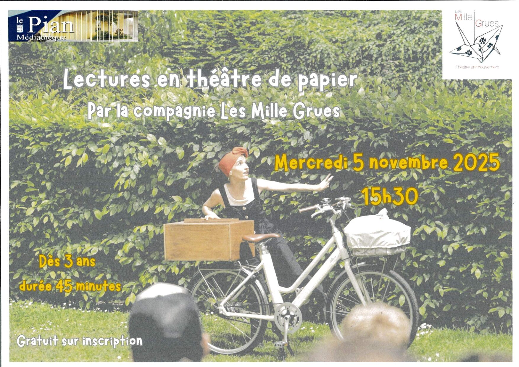 Médiathèque – Lecture en théâtre de papier – Mercredi 5 Novembre à 15h30