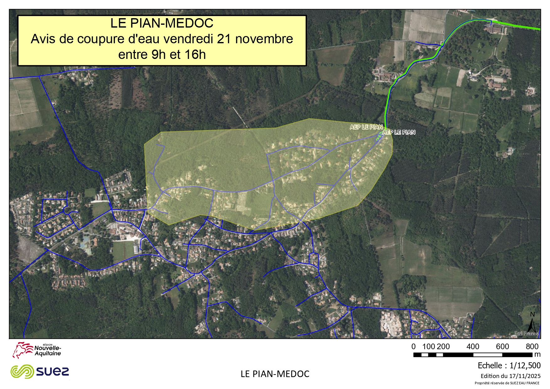 AVIS DE COUPURE D’EAU  Vendredi 21 Novembre entre 9h et 16h