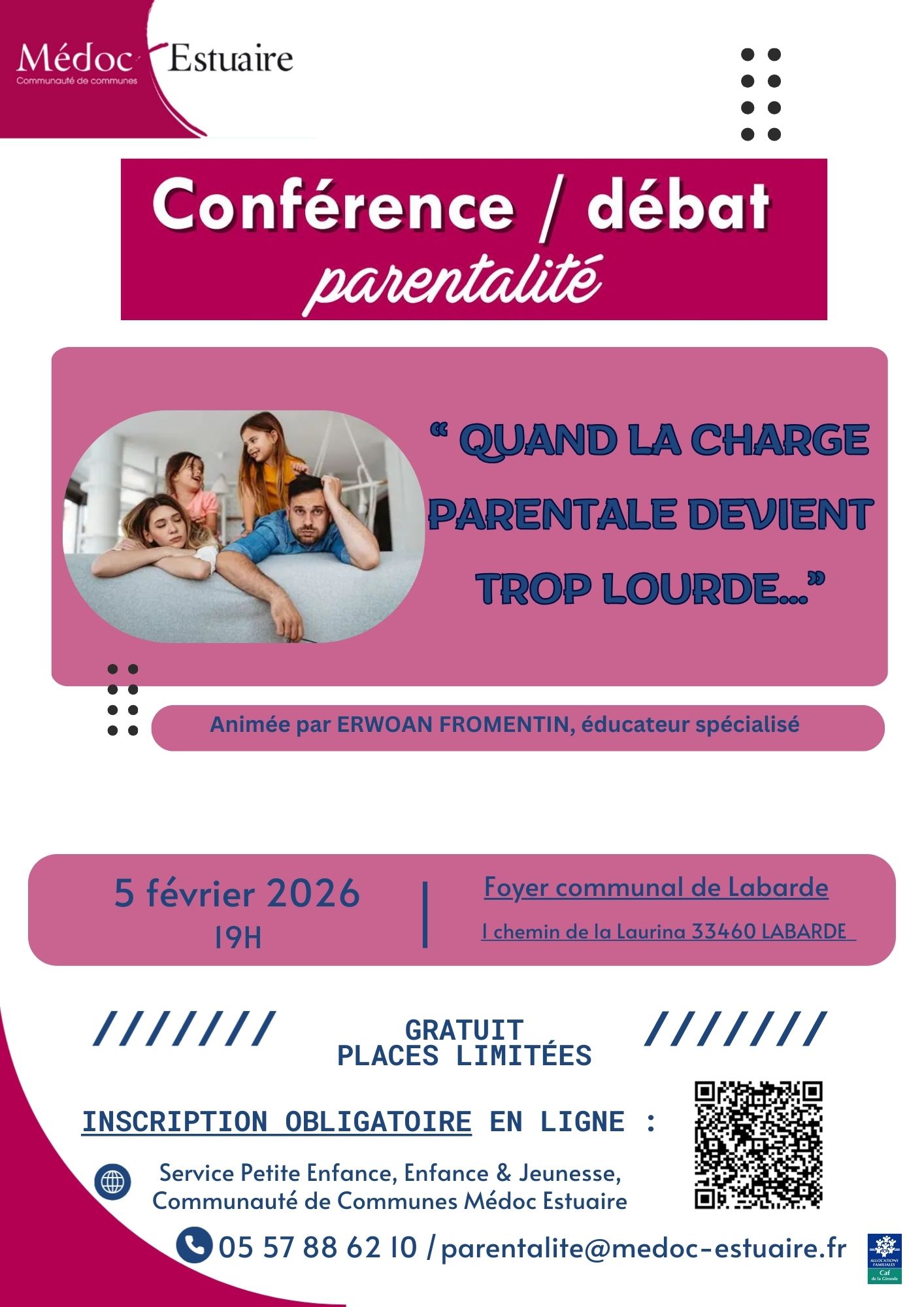 Conférence parentalité le 5 Février 2026 « Quand la charge parentale devient trop lourde »