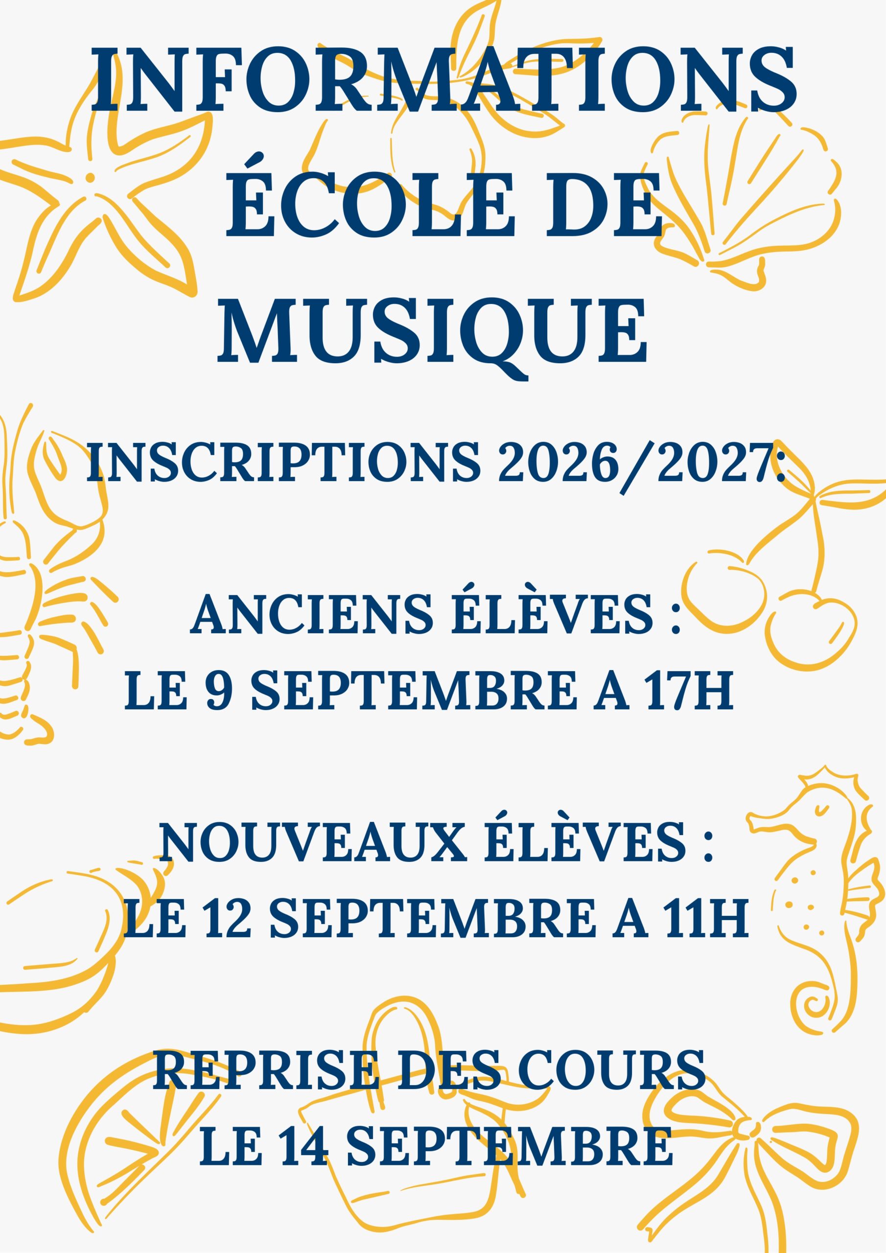 Ecole de Musique – Inscriptions 2026-2027